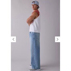 BDG Urban Outfitters Nitrofit Light Wash Wide Leg Baggy Jeans 30x30 Mens Blue210